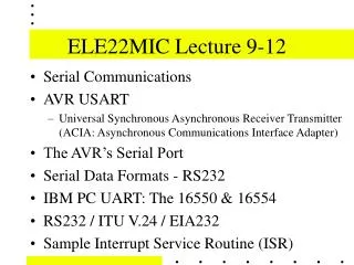 ELE22MIC Lecture 9-12