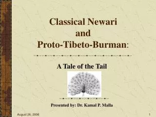 Classical Newari and Proto-Tibeto-Burman :