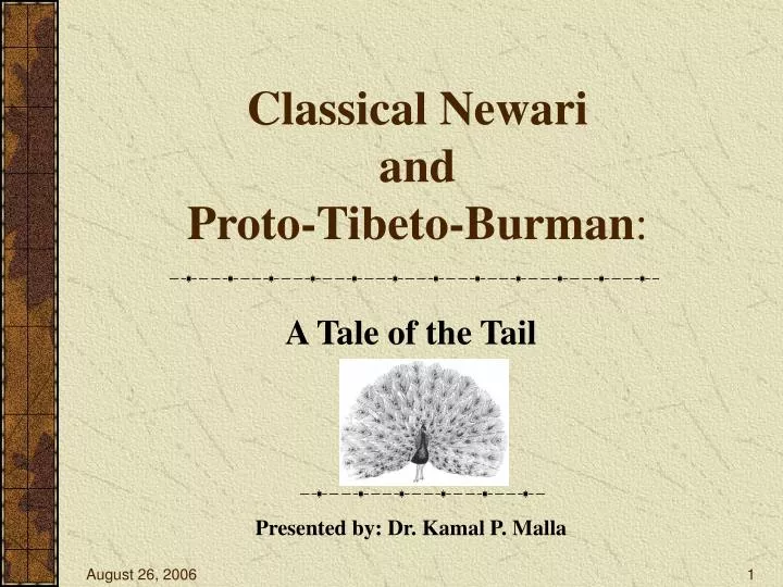 classical newari and proto tibeto burman