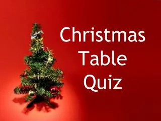 Christmas Table Quiz