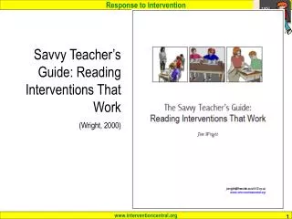 Savvy Teacher’s Guide: Reading Interventions That Work (Wright, 2000)
