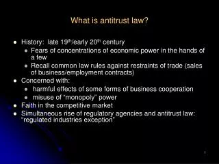 What is antitrust law?