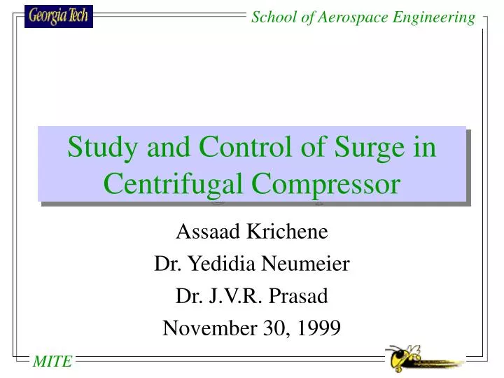 study and control of surge in centrifugal compressor