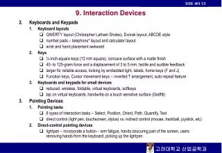 9. Interaction Devices