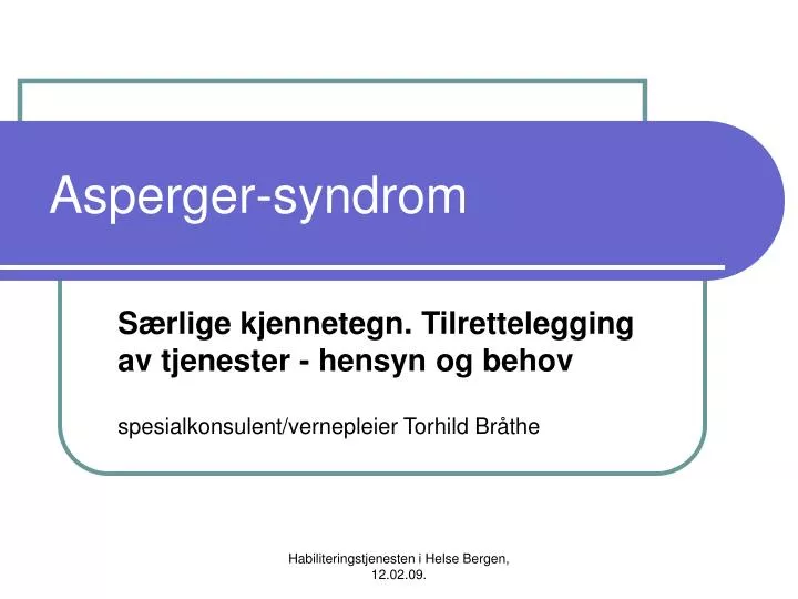 asperger syndrom