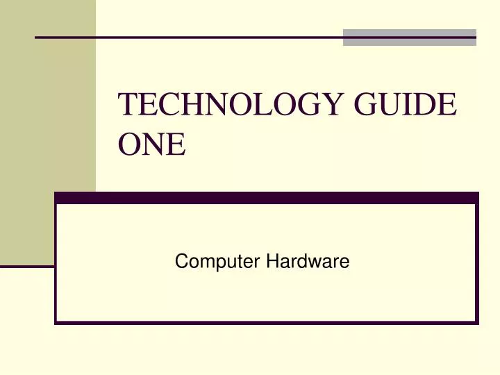 technology guide one