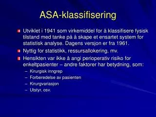 ASA-klassifisering