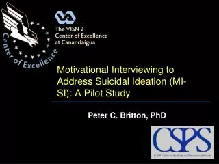 Motivational Interviewing to Address Suicidal Ideation (MI-SI): A Pilot Study