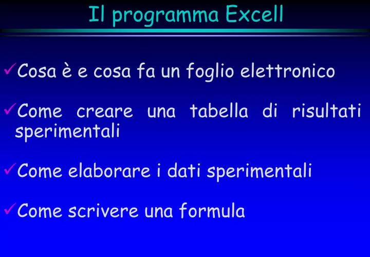 il programma excell