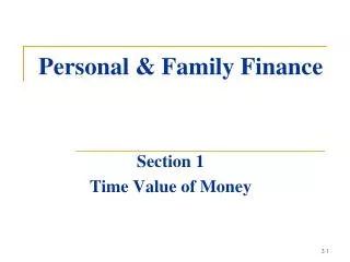 Personal &amp; Family Finance