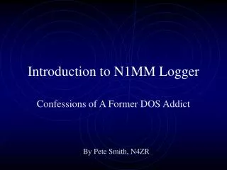 Introduction to N1MM Logger