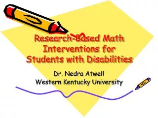 Research-Based Math Interventions for Students with Disabilities