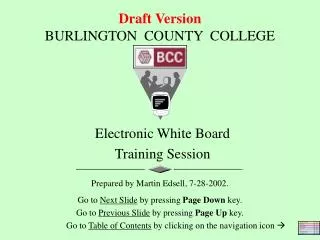 Draft Version BURLINGTON COUNTY COLLEGE
