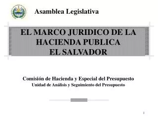 EL MARCO JURIDICO DE LA HACIENDA PUBLICA EL SALVADOR