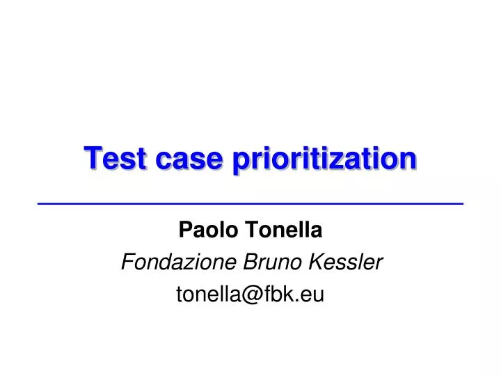 test case prioritization