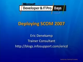 Deploying SCOM 2007