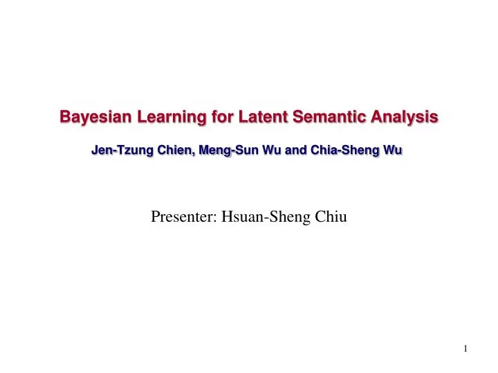 bayesian learning for latent semantic analysis