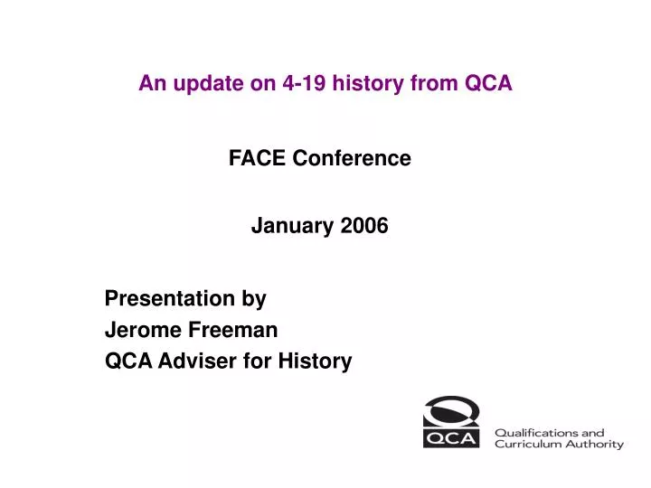 an update on 4 19 history from qca