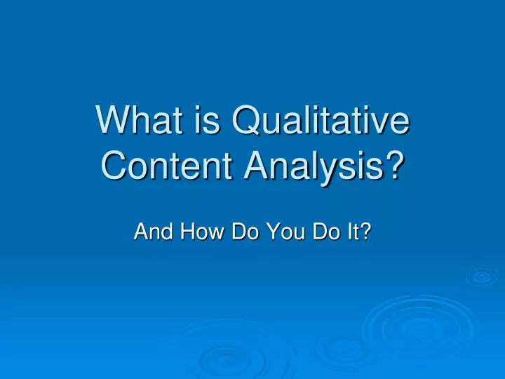 what is qualitative content analysis