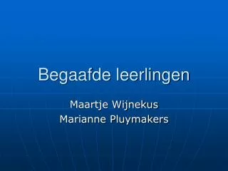 Begaafde leerlingen