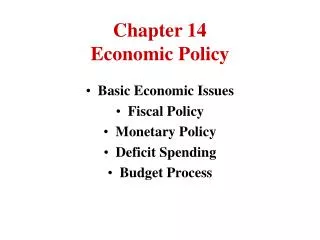 Chapter 14 Economic Policy