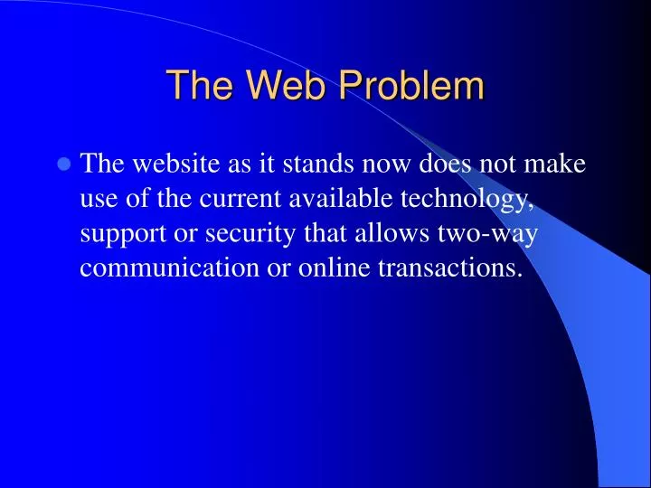 the web problem