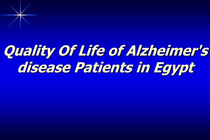 quality of life of alzheimer s disease patients in egypt