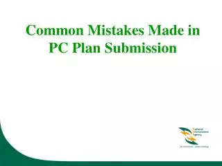 Common Mistakes Made in PC Plan Submission