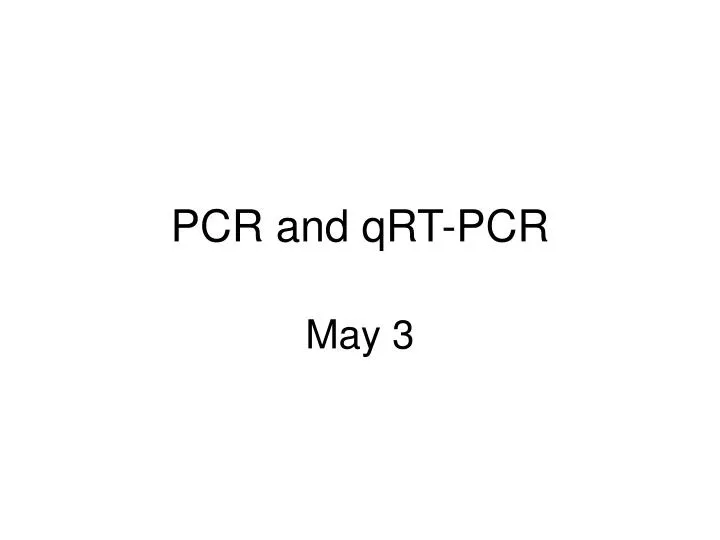 pcr and qrt pcr