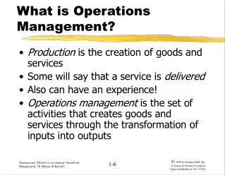 What is Operations Management?
