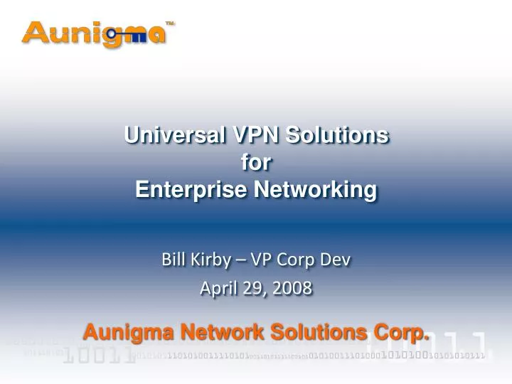 universal vpn solutions for enterprise networking