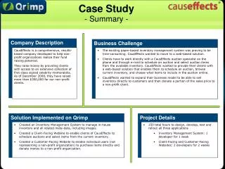 Case Study - Summary -