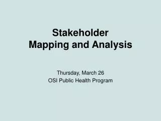 Stakeholder Mapping and Analysis