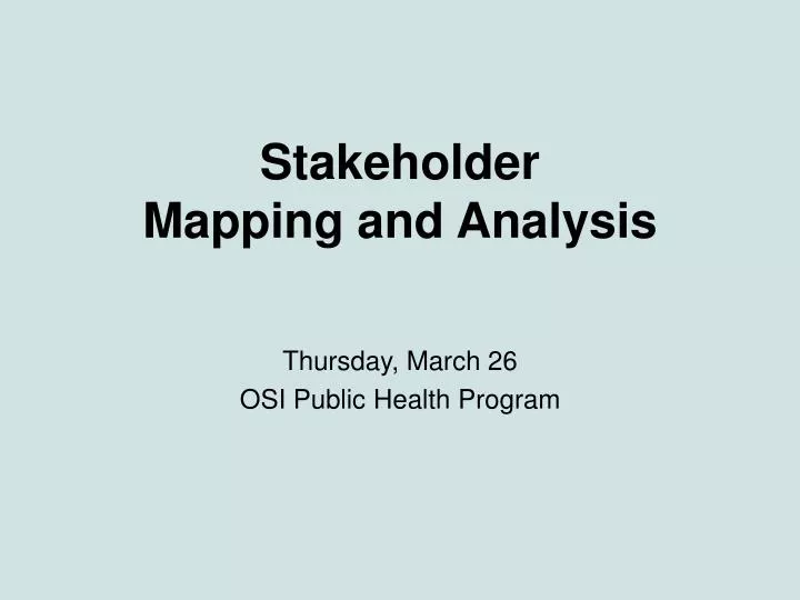 stakeholder mapping and analysis