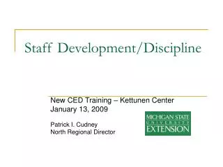 Staff Development/Discipline
