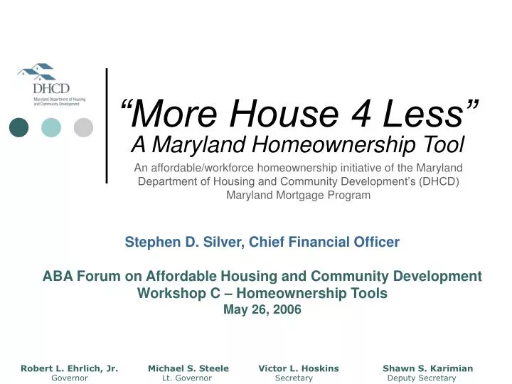 more house 4 less a maryland homeownership tool