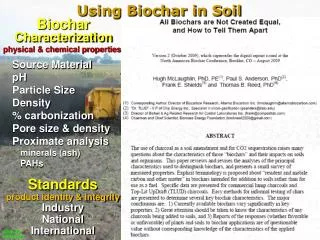 Biochar Characterization