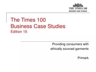 The Times 100 Business Case Studies Edition 15