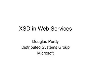 XSD in Web Services