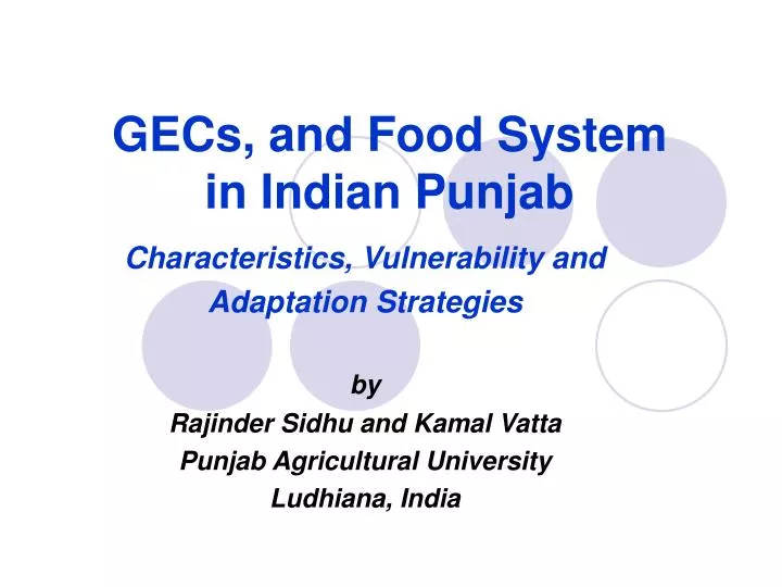 gecs and food system in indian punjab