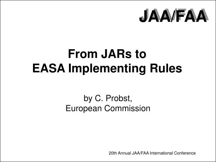 from jars to easa implementing rules