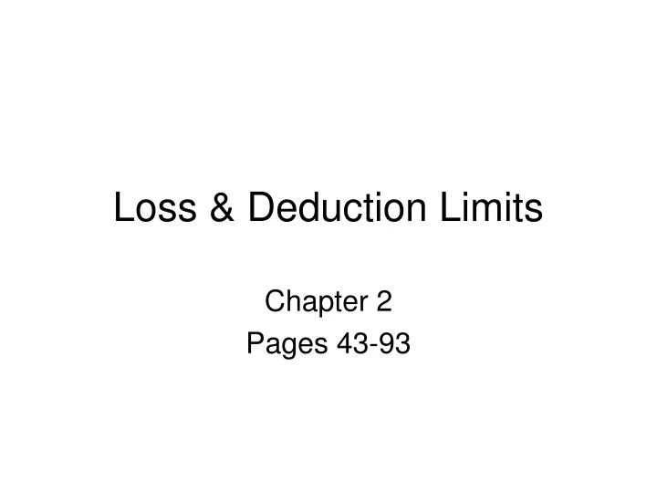 loss deduction limits