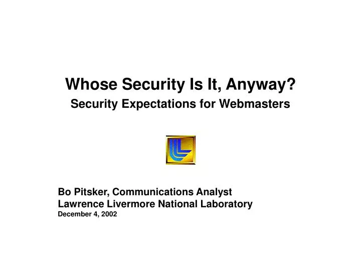 whose security is it anyway security expectations for webmasters