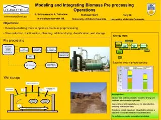 Modeling and Integrating Biomass Pre processing Operations