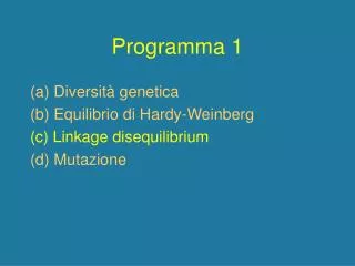 programma 1