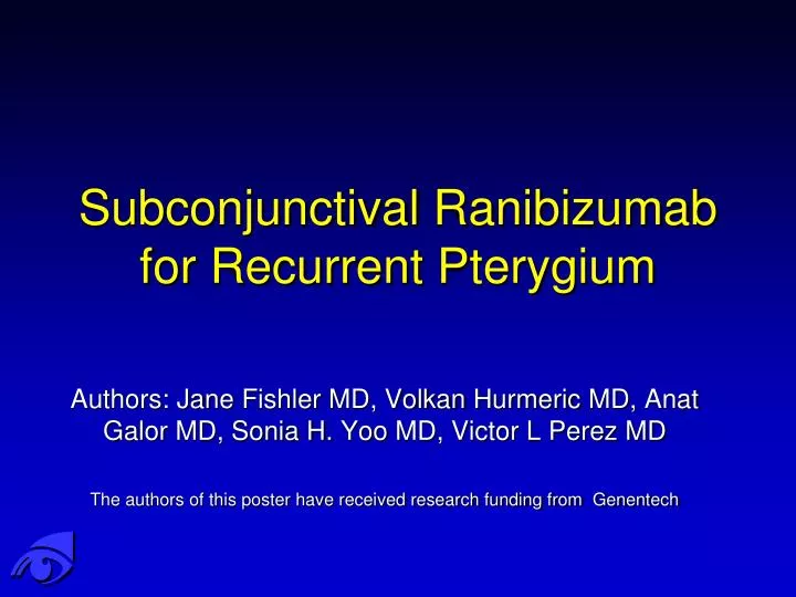 subconjunctival r anibizumab for recurrent p terygium
