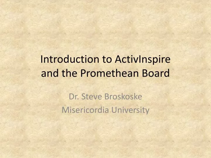 introduction to activinspire and the promethean board