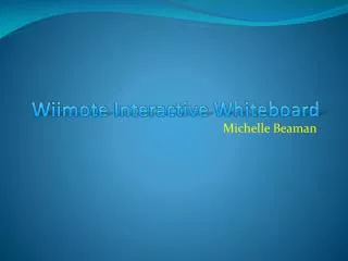 Wiimote Interactive Whiteboard