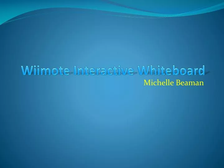wiimote interactive whiteboard