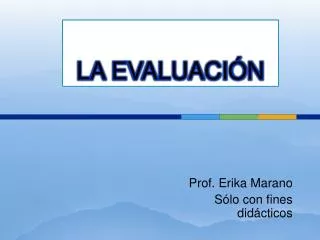 la evaluaci n